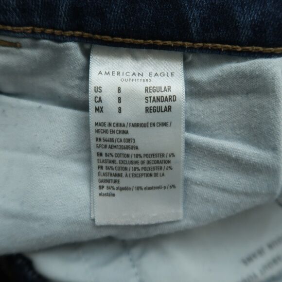 American Eagle Jeans Women's Size 8R Blue Super High-Rise Jegging 28" Inseam - Picture 9 of 16